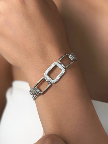 دستبند مربعی جواهری اسپرت